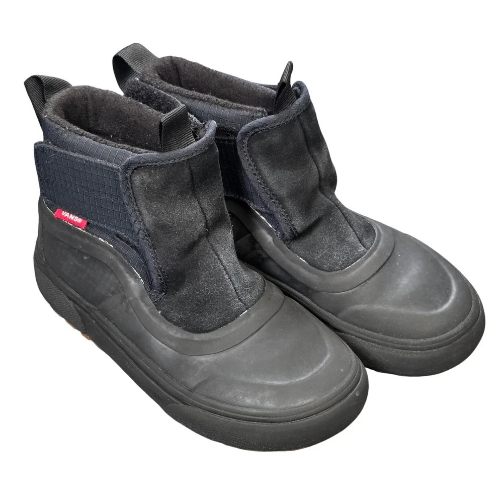 Vans MTE Snow Boots Kid's Size 13 Black Suede Rubber Mid Top Winter Shoes Fleece